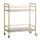 A & B Home Gold/Gray/White Bar Cart -0
