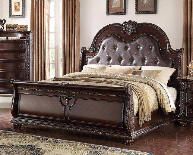 Crown Mark Stanley 5 Pieces Cherry King Bedroom Collection-4