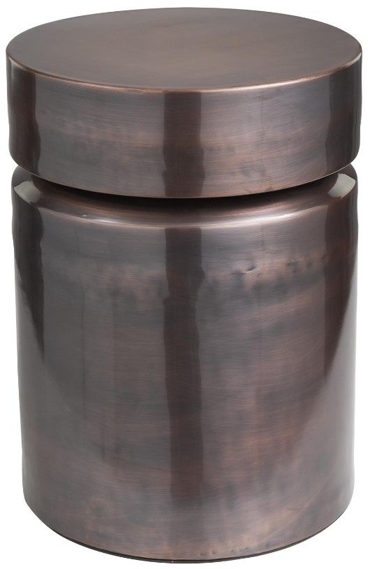 Deco Marche Copper Drum Accent Table-0
