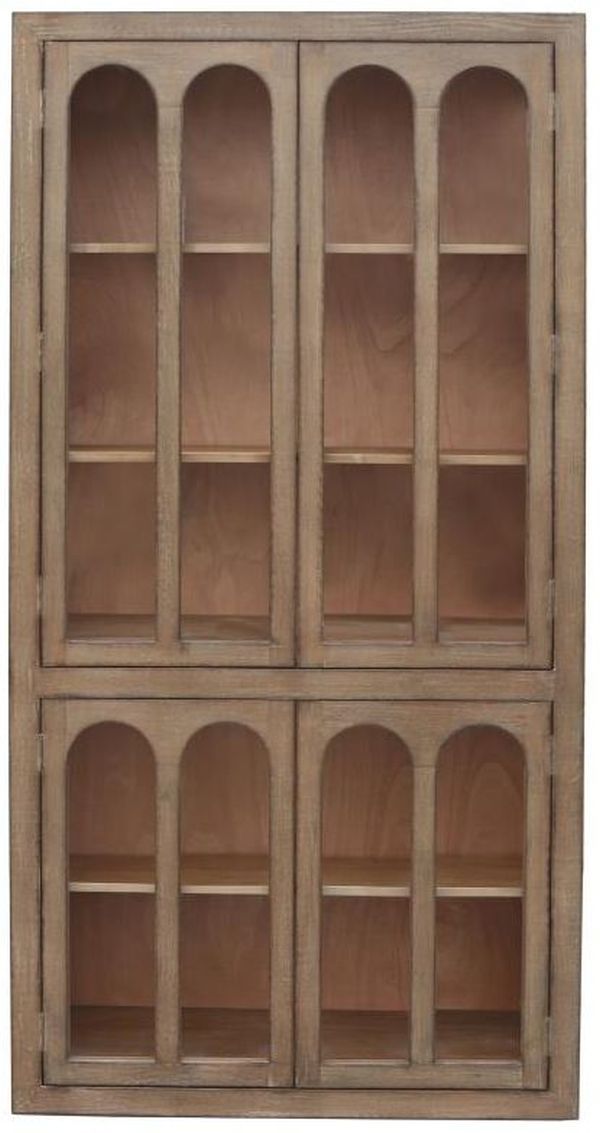 Nest Home Collections Delia Antique Natural Tall Cabinet -0