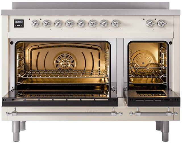Ilve® Nostalgie II Series 48" Antique White Pro Style Induction Range-1