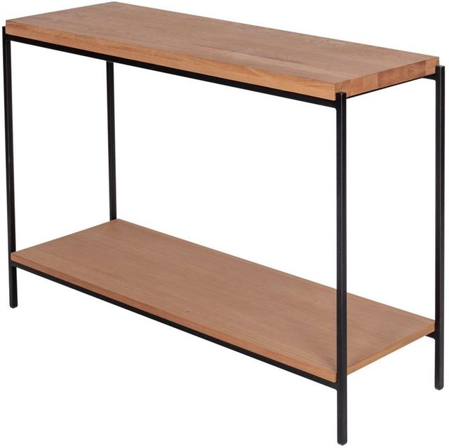 Moe's Home Collection Mila Natural Console Table with Black Metal Frame -2