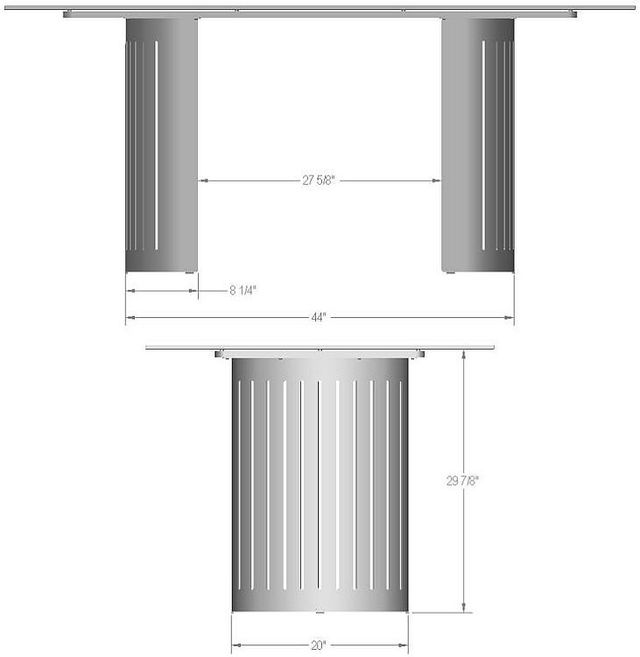Amisco Customizable Rachel 72" Rectangular Dining Table with 0.5" White Glass Top-3