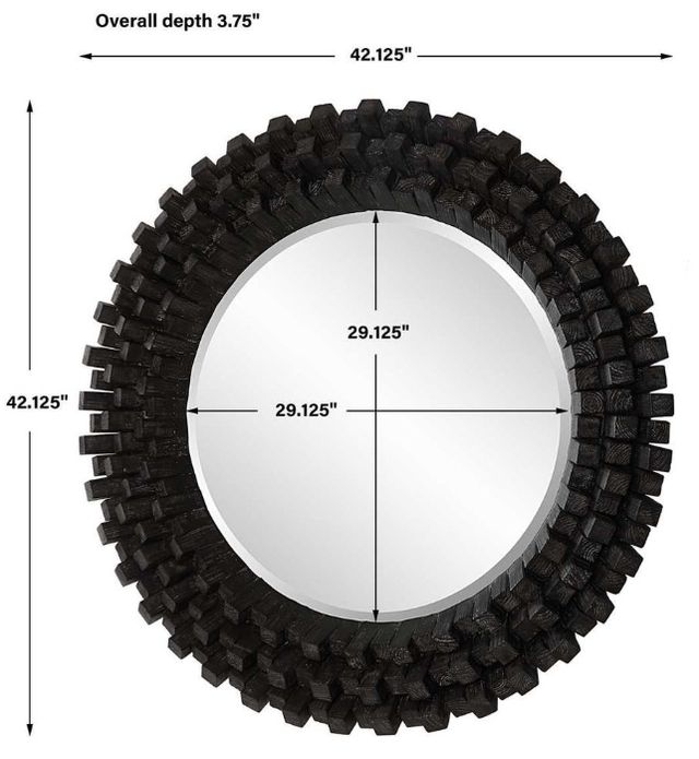 Uttermost® Circle of Piers Ebony Stain Round Mirror-2