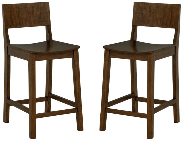 Linon Kentucky 2-Piece Walnut Counter Stool Set-0