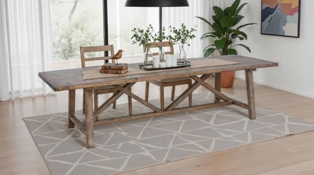 Nest Home Collections Two Harbors Antique Natural 118" Rectangular Dining Table-1