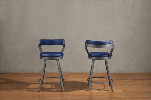 Homelegance® Appert Blue Swivel Counter Height Chair-3