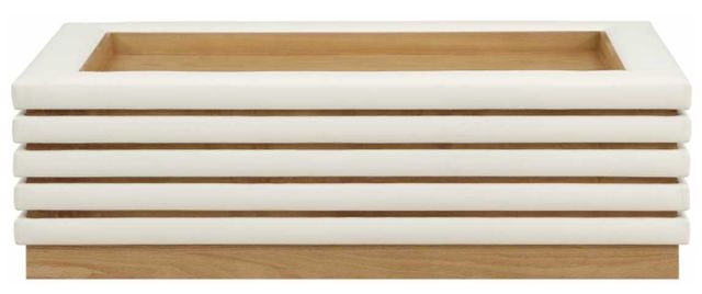 Meridian Furniture Rory Cream/Natural Rectangular Coffee Table-1