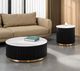Furniture of America® Virden White Round End Table with Black/Gold Base-1