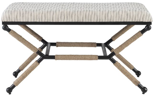 Linon Ashburn Black/Natural Accent Bench-0