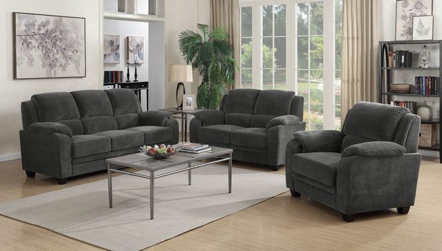 Coaster® Northend 3 Piece Charcoal Living Room Set-0
