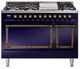 Ilve® Nostalgie II Noblesse 48'' Midnight Blue Pro Style Dual Fuel Range with Burnished Trim-0