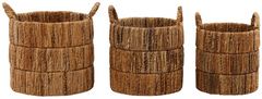 Dovetail Furniture Victorio 3-Piece Natural Basket Set