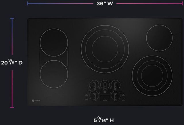 GE Profile™ 36" Black Electric Cooktop-2