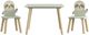 Northfield Living 3-Piece Natural/Sage Green Kids Table and Chair Set-0