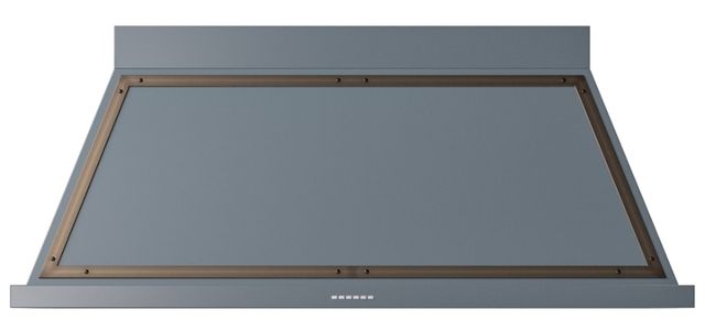 Ilve® Nostalgie II Noblesse 60'' Blue Gray Wall Mounted Range Hood with Burnished Trim-0