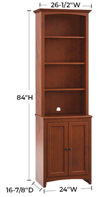 Whittier Wood® Furniture Customizable McKenzie 24" Wide Alder Cabinet and Hutch-1