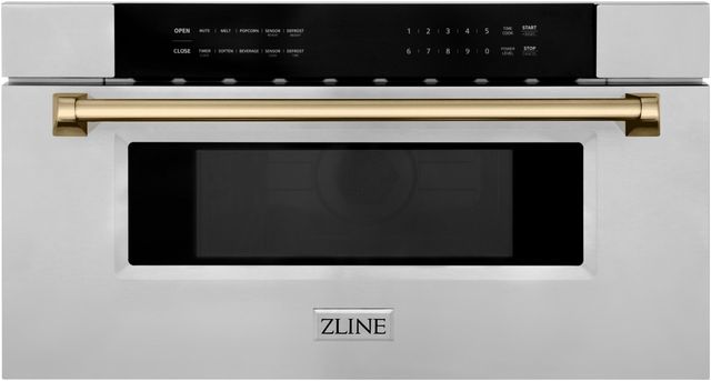 ZLINE Autograph Edition 1.2 Cu. Ft. Stainless Steel with Champagne Bronze Accents Microwave Drawer-0