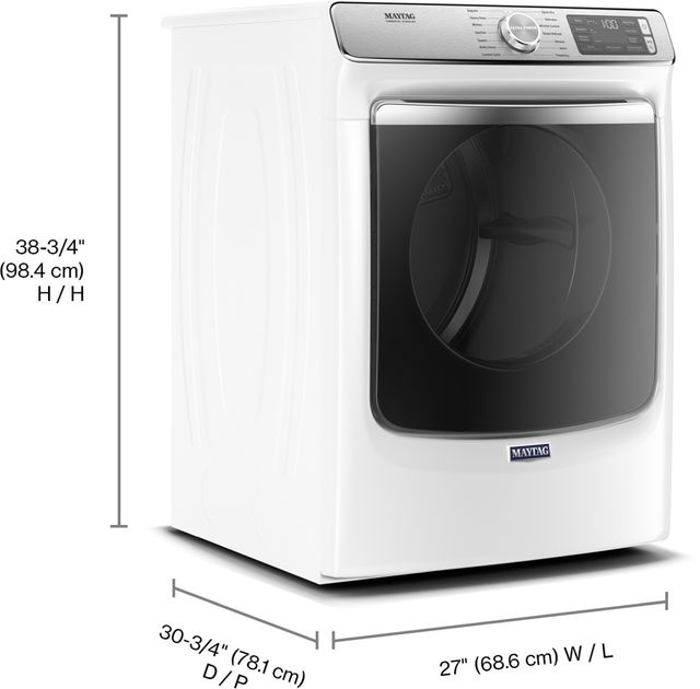 Maytag® 7.3 Cu. Ft. White Front Load Gas Dryer-2