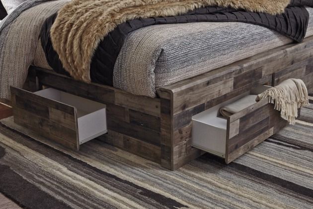 Benchcraft® Derekson 4-Piece Multi Gray Queen Panel Storage Bed Bedroom Set-3