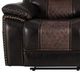 American Wholesale Furniture Commander Brown Manual Reclining Gliding Console Loveseat-2