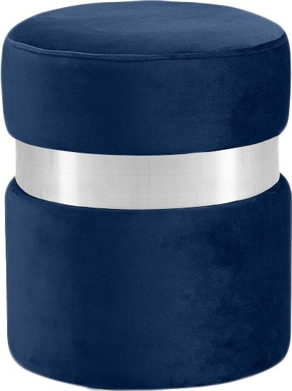 Meridian Furniture Hailey Navy Velvet Stool-0