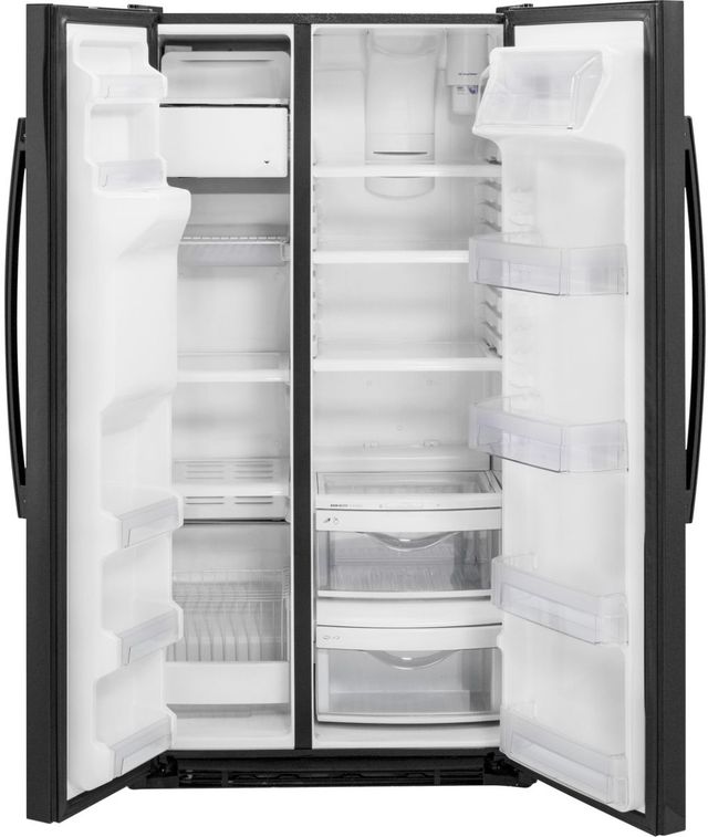GE® 36" 21.9 Cu. Ft. Black Counter Depth Side By Side Refrigerator-1