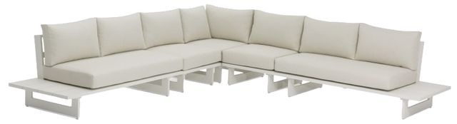 Meridian Furniture Maldives 5-Piece Cream Aluminum/Fabric Outdoor Modular Sectional-0