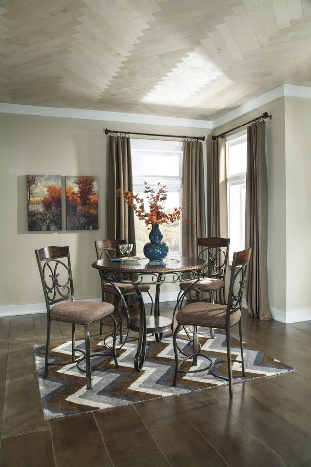Signature Design by Ashley® Glambrey Glass Insert Brown Counter Height Dining Table-3