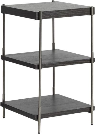 Magnussen Home® Spencer Aged Nickel/Dark Briarsmoke Rectangular Accent Table-0