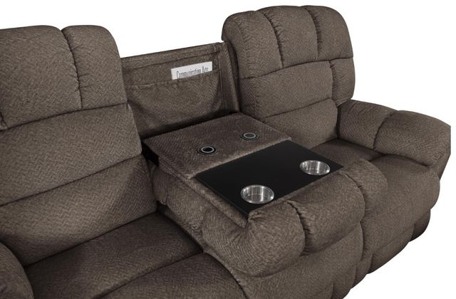 Corinthian Furniture Baker Brown Power Reclining Loveseat with Console-2