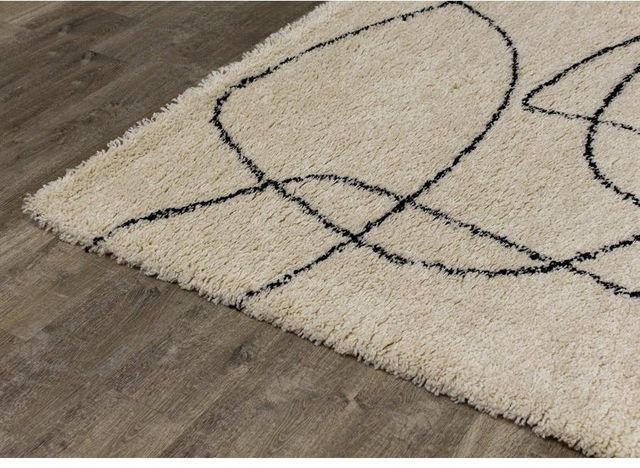 Kalora Interiors Maroq Cream/Black 6' x 8' Rug-1