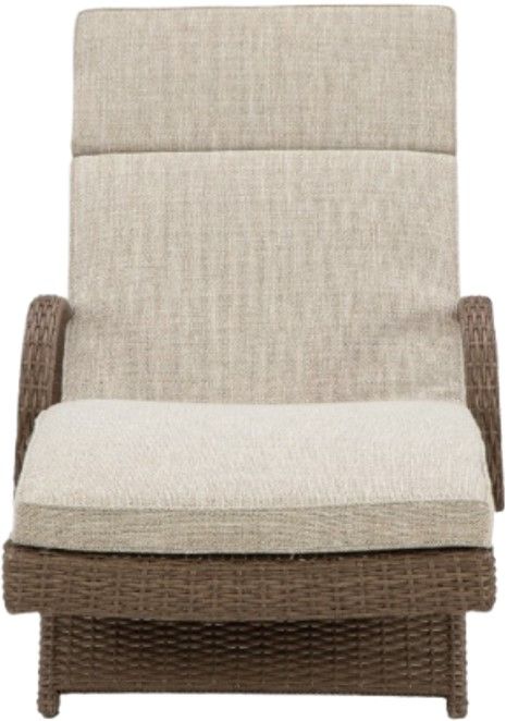 Chaise longue d'extérieur avec coussin Beachcroft de Signature Design by Ashley® - Beige-1