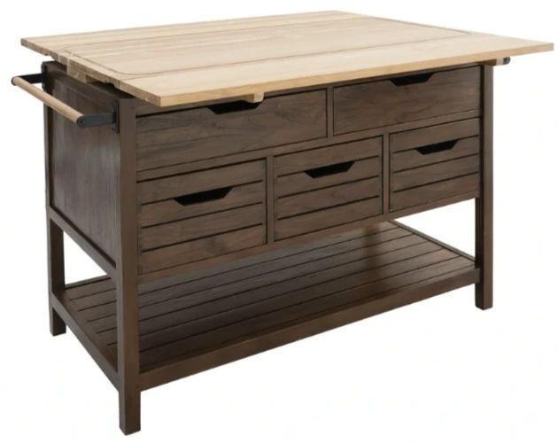 YHD Ethel Rustic Sandblast Kitchen Island-0