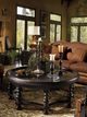 Tommy Bahama® Furniture Kingstown Plantation Glass Top Cocktail Table with Brown Base-1