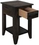 International Furniture Direct Dark Teak Black Chairside Table-2