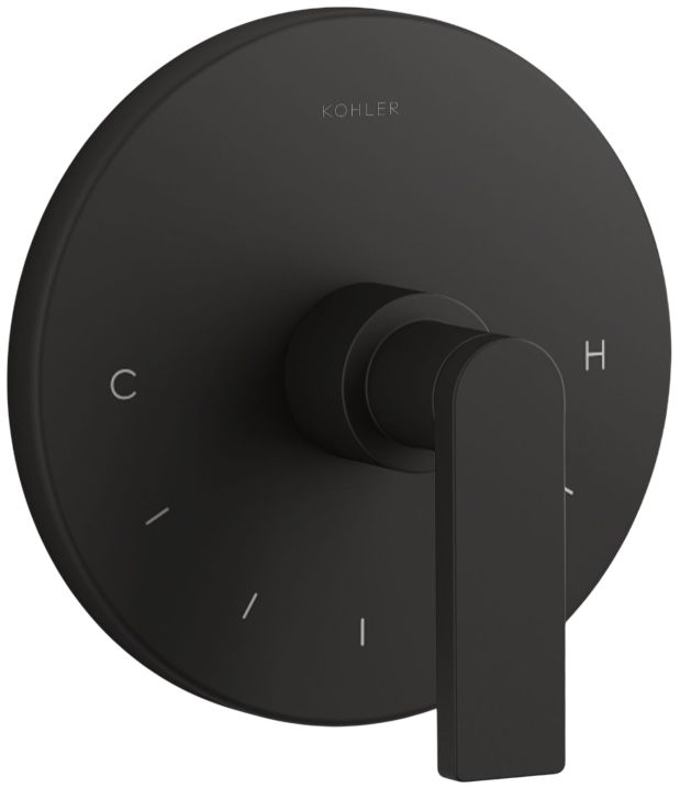 KOHLER® Composed® MasterShower® Matte Black Temperature Control Valve Trim with Lever Handle-0