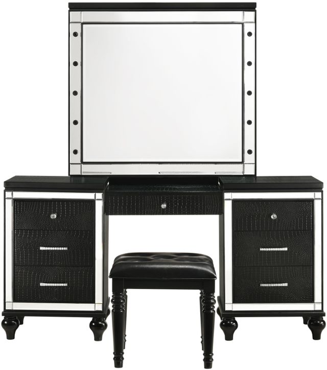 New Classic® Home Furnishings Valentino Black Dressing Table Stool-3