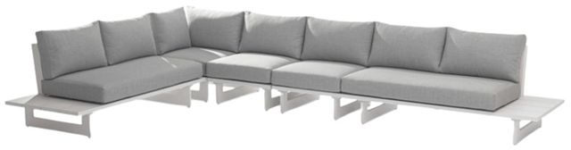 Meridian Furniture Maldives 2-Piece Gray/White Aluminum/Fabric 102" Outdoor Modular Sectional-0