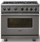 Viking® 7 Series 36" Damascus Gray Pro Style Natural Gas Range-3