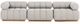 Four Hands Roma 3-Piece Faye Ash Fabric Outdoor Sectional-1