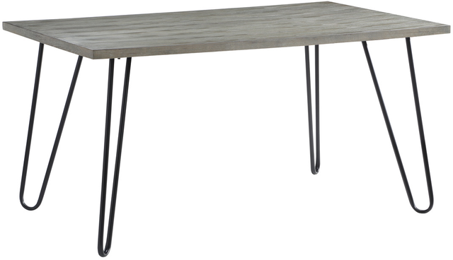 Homelegance® Keene Gray Dining Table with Black Hairpin Metal Legs -0