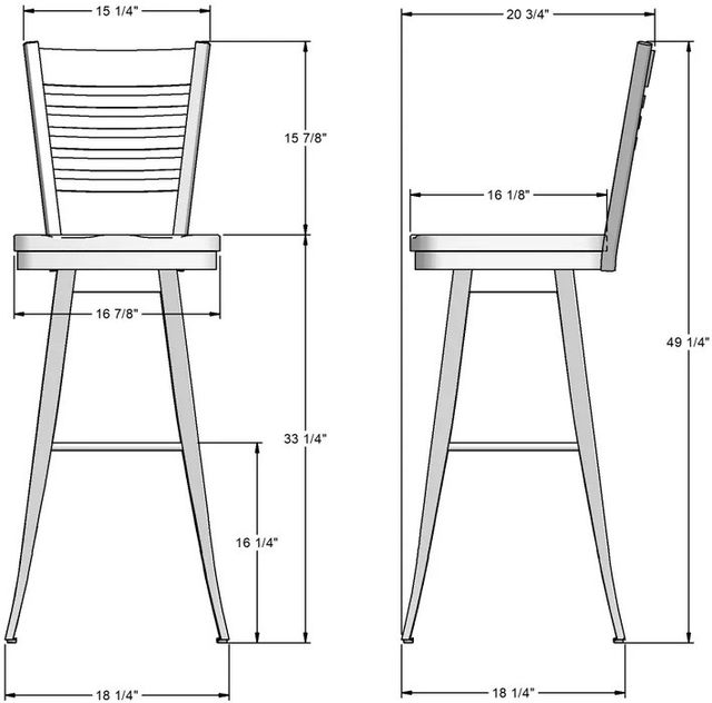 Amisco Customizable Edwin Swivel Spectator Stool-2