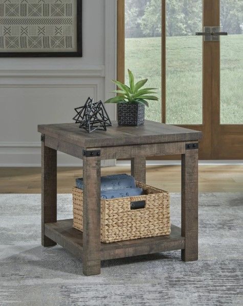 Signature Design by Ashley® Hollum Rustic Brown End Table-2