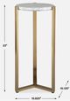 Uttermost® Pietra White Drink Table with Antique Brass Legs-2