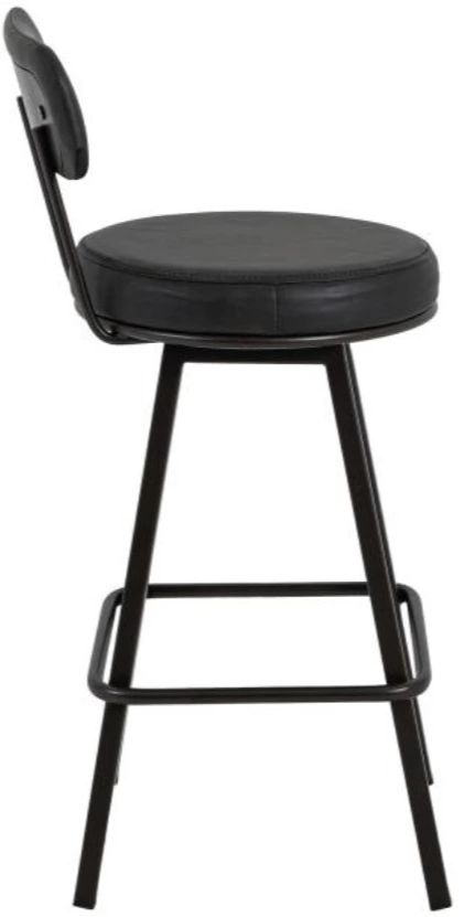 International Furniture Direct Eclipse Black/Blacksmithing Matte Black 30'' Barstool-2
