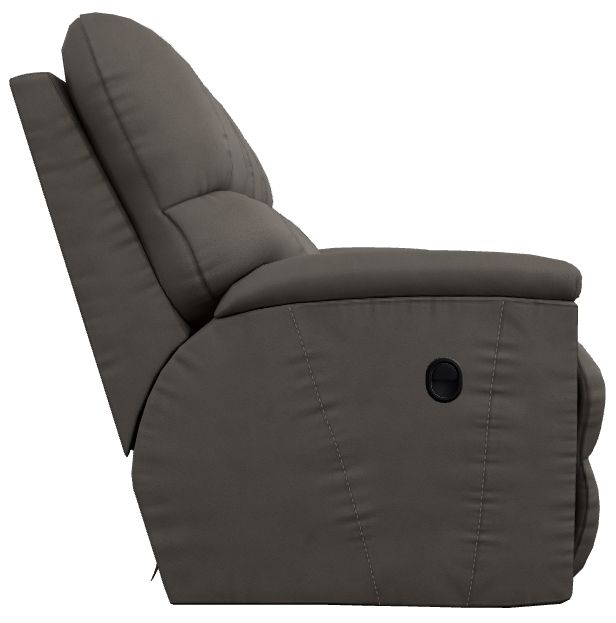 La-Z-Boy® Trouper Gray Leather Manual Reclining Sofa-3