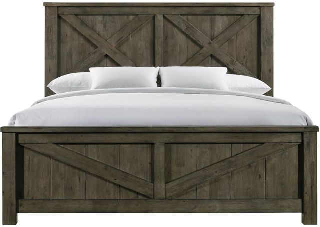 Elements International Maverick Antique Gray Queen Panel Bed-1