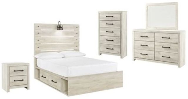 Signature Design by Ashley® Cambeck 4-Piece Whitewash Full Panel Bed Set-0
