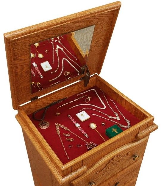 Wolfcraft Furniture Vintage Brown Lingerie Chest with Flip Top-1
